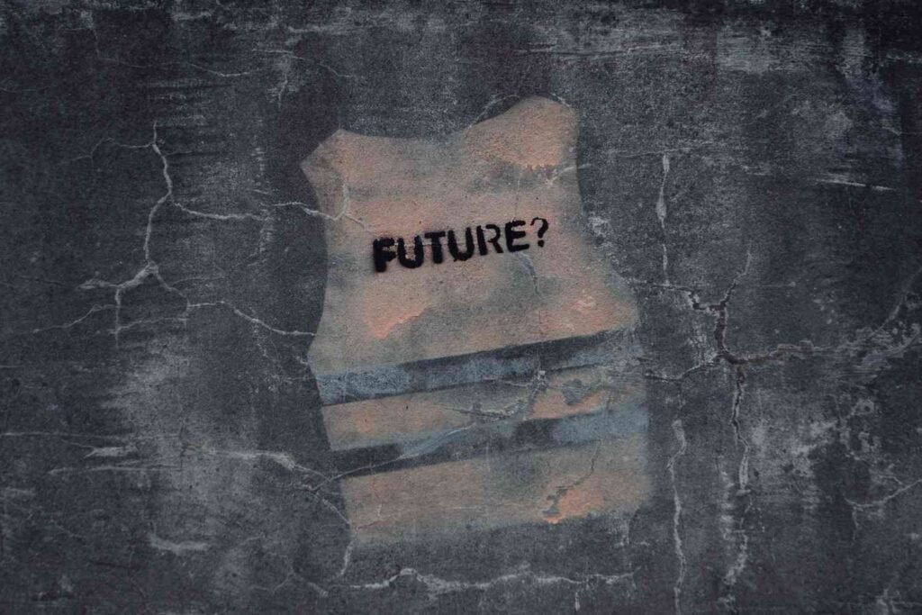 Wall with ‘FUTURE?’ written on it